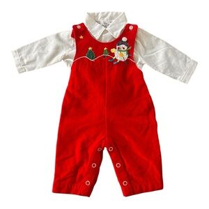Vintage baby snowman jumper coveralls newborn to 14 lbs